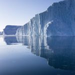 A reflection on the ocean surface near Ilulissat, Greenland.