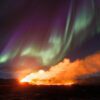 Photographing the Aurora Borealis Above an Eruption (Again)