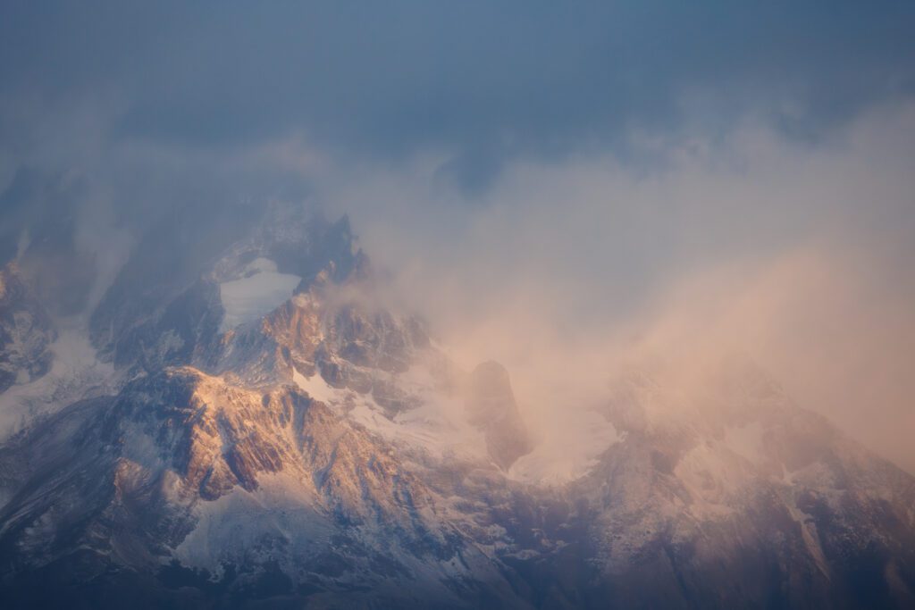 Soft pastel light on the mountains in Chile.