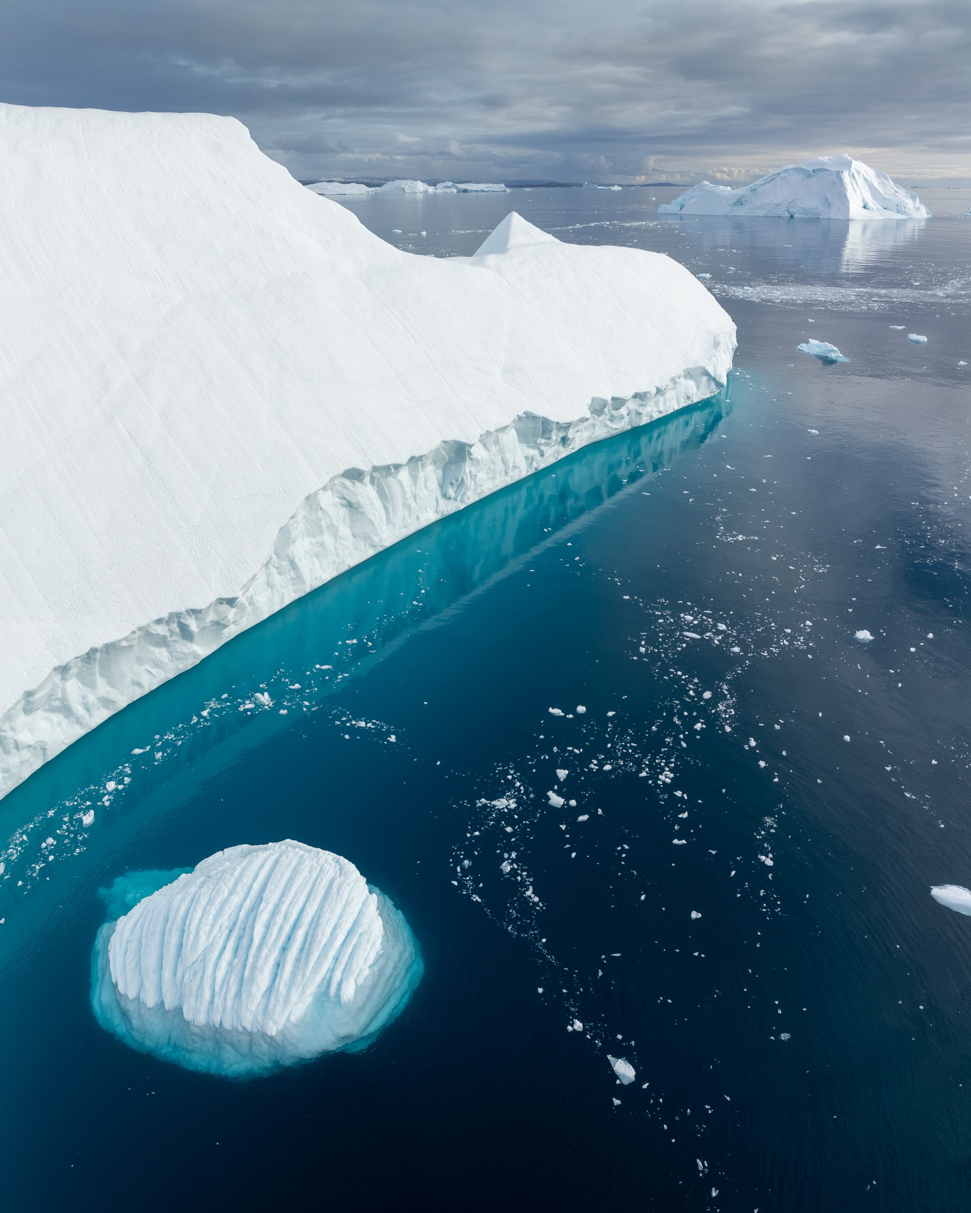 An aerial photography of iceberg