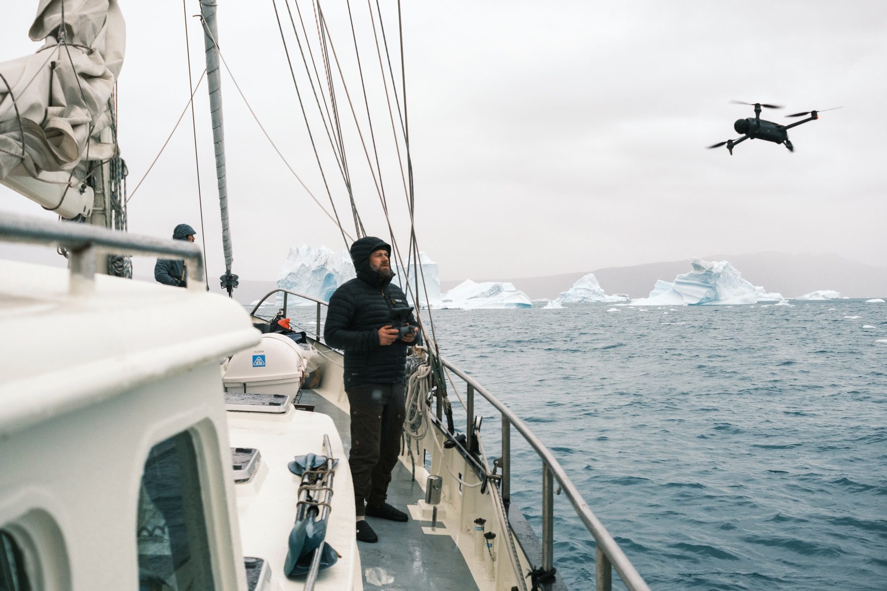 Jeroen flying a drone from Tilvera