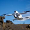Antigravity A1 360 drone flying over the Reykjanes Peninsula in Iceland